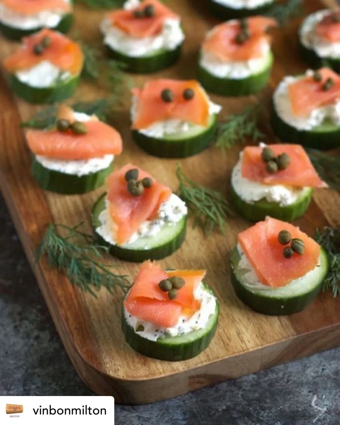 Cucumber bites with smoked salmon - Vin Bon Milton