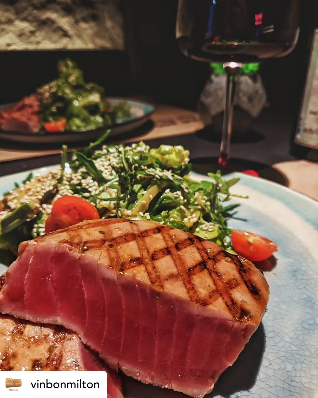 Grilled Tuna with Red Wine Sauce - Vin Bon Milton