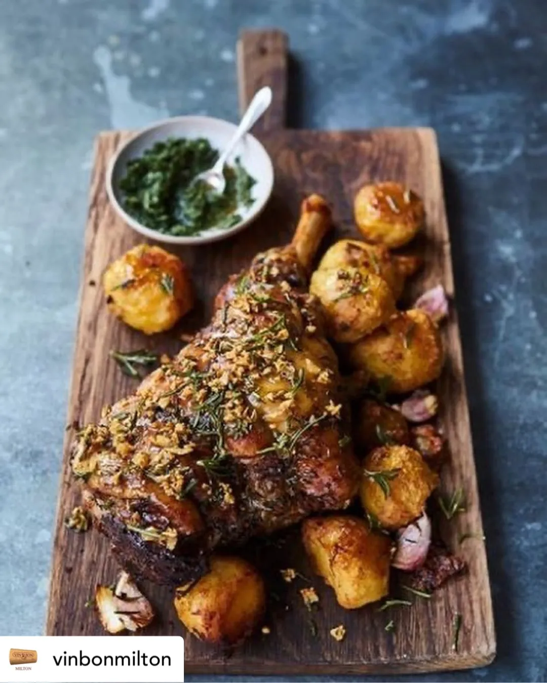 Roasted Lamb Leg - Vin Bon Milton
