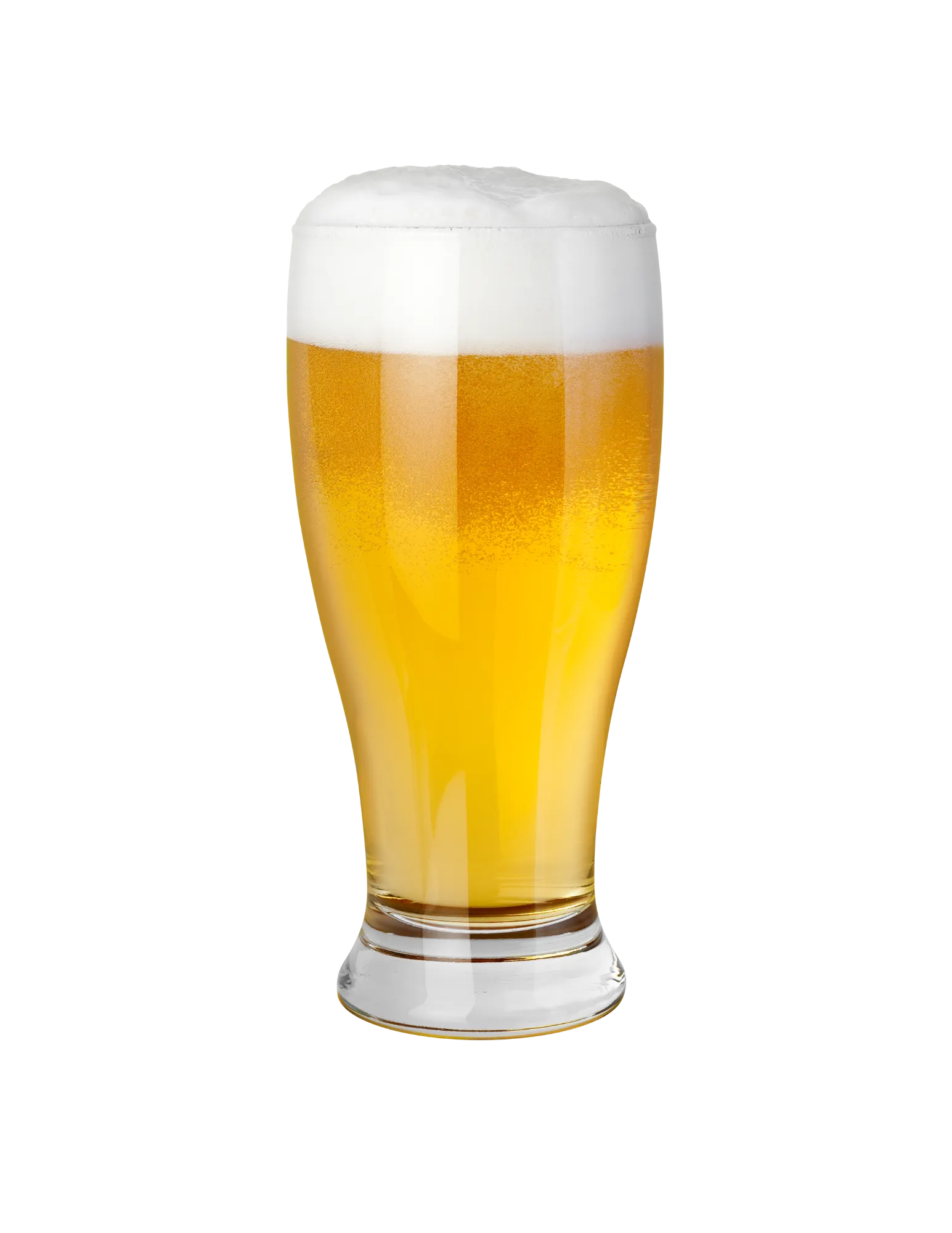 European light beer with golden color and clear finish