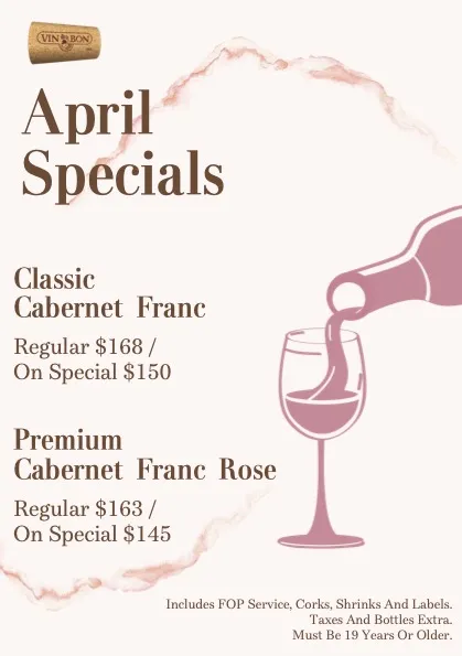 Cabernet France $150 and Cabernet France Rose $145
